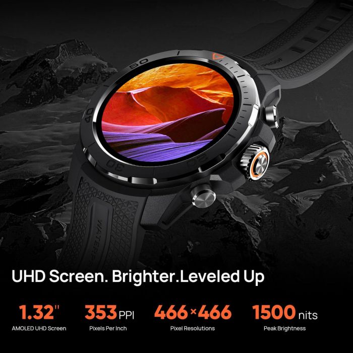 Смарт-годинник Mibro GS Explorer 48мм, 1.32", 466x466, AMOLED, BT 5.3, Dual-band GPS, 10 ATM, пісочно-білий