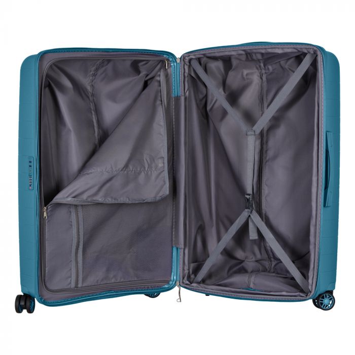 Валіза 2E, Aero, поліпропілен, велика, 99/119 л, TSA, 4 колеса, EXP, синій