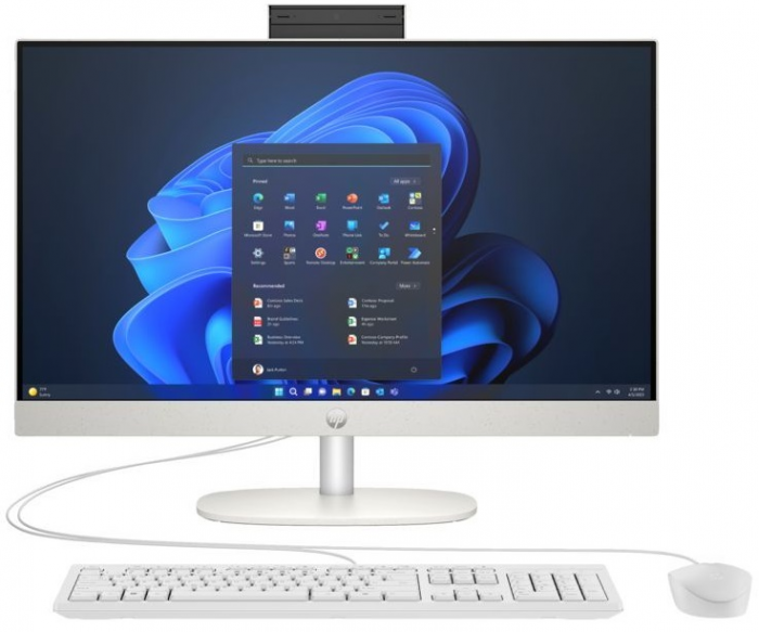 Комп'ютер персональний моноблок HP 240-G10 23.8" FHD IPS AG, Intel i5-1334U, 16GB, F512GB, UMA, WiFi, кл+м, 3р, DOS, білий