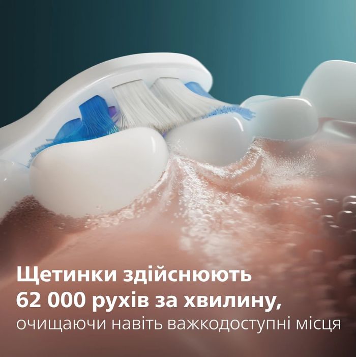 Щітка зубна електр. Philips, Sonicare 6100 Series, 62т. колив/хв, насадок-1, футляр, блакитний