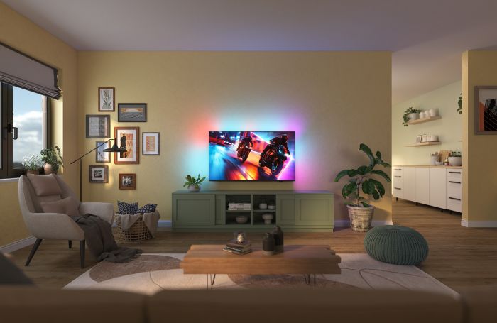 Телевізор 55" Philips MiniLED 4K 144Hz Smart Titan OS Black Ambilight