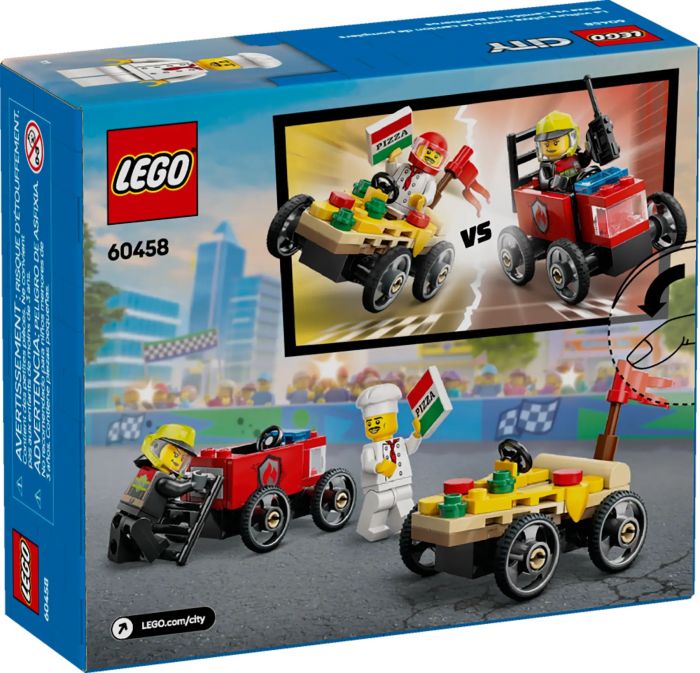 Конструктор LEGO City «Піца-авто проти пожежної машини» Набір перегонів