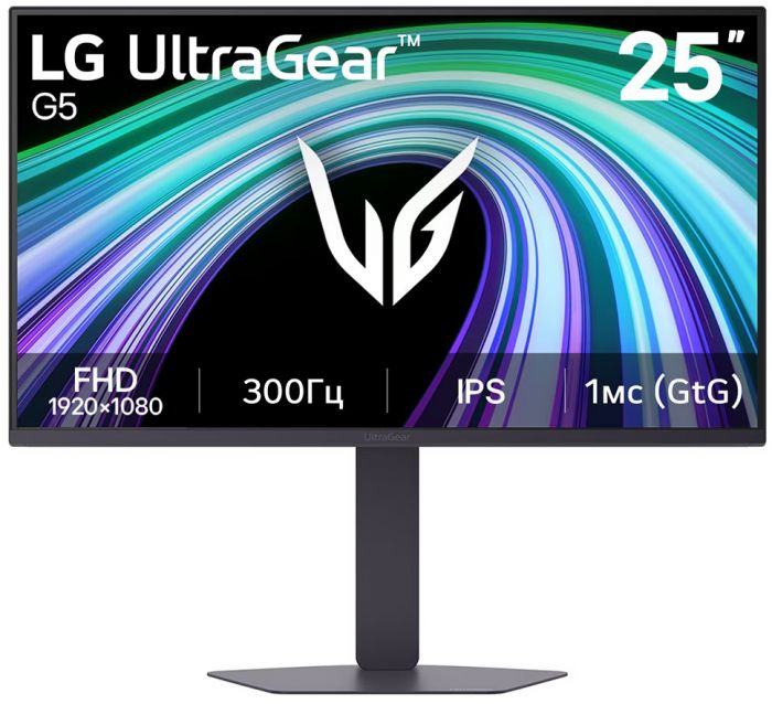 Монітор LG 24.5" 25G550B-B HDMI, DP, Audio, IPS, 300Hz, 1ms, sRGB 99%, G-SYNC, FreeSync, Pivot, HDR10