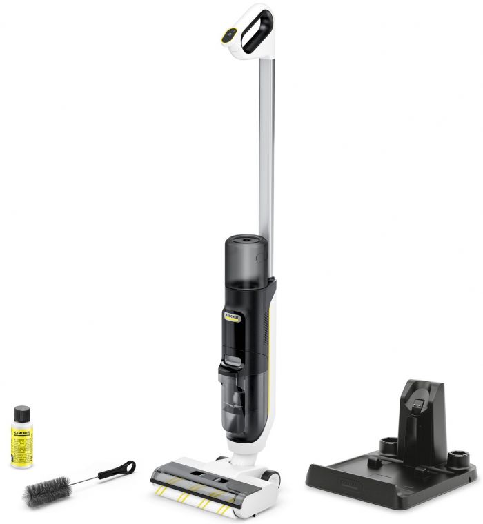 Пилосос Karcher безпровідний FCV 3, 160Вт, конт пил -0.45л, вода -0.8л, автон. робота до 30хв, вага-3.7кг, 3в1, білий
