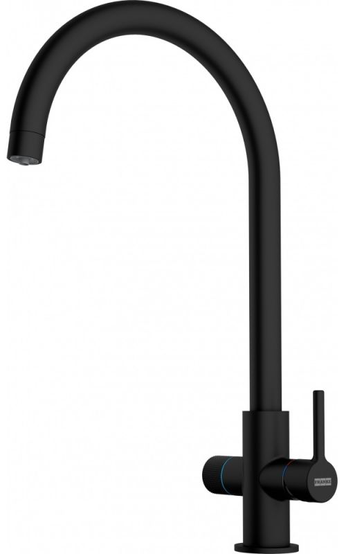Змішувач для кухні Franke Lina J Clear Water 2.0, довж.виливу - 212 мм, поворотний, 1+1 фільтр, чорний матовий