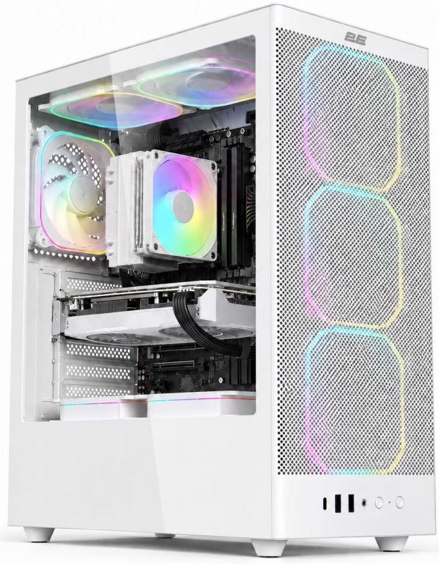 Комп’ютер персональний 2E Rational AMD R5-7500F, 16Gb, F1TB, NVD5060-8, A620, 2E-V8210W, 600W, FreeDos, білий