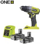 Шурупокрут-дриль ударний акумуляторний Ryobi ONE+ R18PD2-215G 18В 2х1.5А·год ЗП 40Нм 400·1350об/хв 1кг Шурупокрут-дриль ударний акумуляторний Ryobi ONE+ R18PD2-215G 18В 2х1.5А·год ЗП 40Нм 400·1350об/хв 1кг