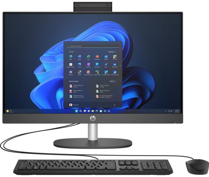 Комп'ютер персональний моноблок HP 240-G10 23.8" FHD IPS AG, Intel i7-1355U, 16GB, F512GB, UMA, WiFi, кл+м, 3р, Win11P, чорний