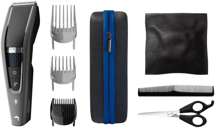 Машинка для стриження  Philips Series 7000, акум., роторний мотор, насадок-3, кейс,ножиці, гребінець в компл, сталь, чорно-сірий