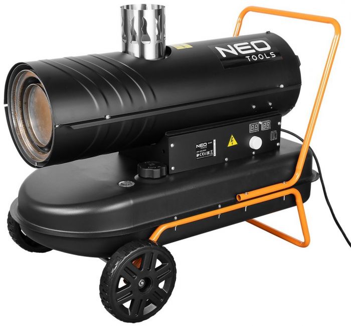 Теплова гармата дизельна Neo Tools, прямого нагріву, 30кВт, 280м2, 850м3/год, димохід 120мм, IPX2, чорний, 30кг