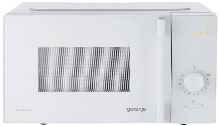 Мікрохвильова піч Gorenje, 20л, мех. керув., 700Вт, гриль, інвертор, білий
