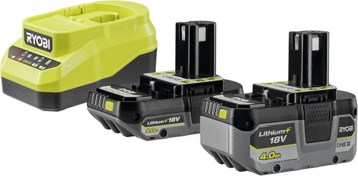 Набір акумулятора та зарядного пристрою Ryobi ONE+ RC18120A-242X 18В 1х2А·год 1х4А·год ЗП 2А