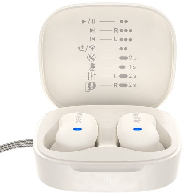 Навушники TWS Belkin Soundform Anywhere True Wireless, кремовий