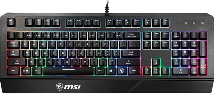 Клавіатура мембранна MSI Vigor GK20 UA 104key, USB-A, EN/UKR/RU, ColorLED, чорний