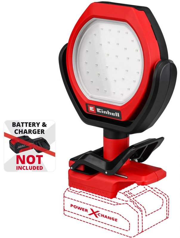 Лампа акумуляторна Einhell GC-OL 18/1500 Li - Solo, PXC, 18В, 36 LED, 1500 лм, 7000 К, 3 режими яскравотсі, 0.45 кг (без АКБ і ЗП)