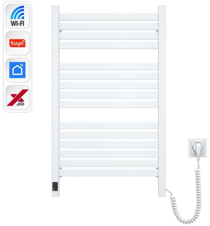 Рушникосушка Navin електрична Авангард Х, 800х480х71мм, Wi-Fi, сталь, білий, праве підключення
