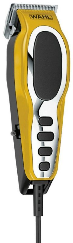 Машинка для стрижки Wahl Close Cut Pro Clipper, від мережі, вібраційний мотор, насадок-6, кейс, сталь, жовтий