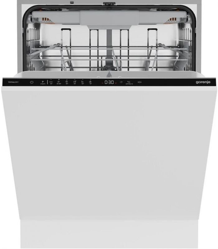 Посудомийна машина Gorenje вбудовувана, 16компл., C, 60см, AquaStop, автоматичне відчинення, сенсорн.упр, 3 кошики, білий