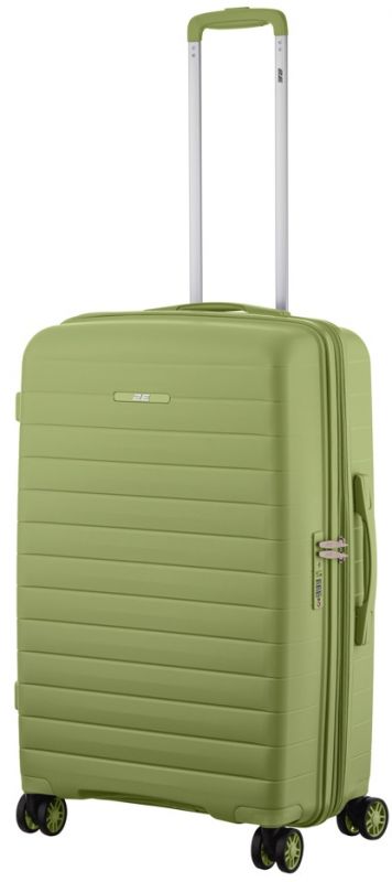 Валіза 2E, Aero, поліпропілен, середня, 63/78 л, TSA, 4 колеса, EXP, оливково-зелений