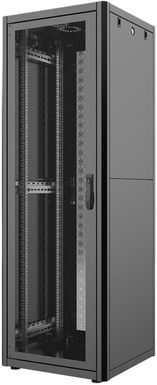 Шафа MIRSAN 19", 26U, GTN, перфоровані двері, 600x800 мм, максимально 1000 кг, чорна