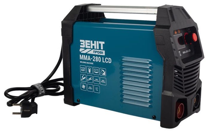 Зварювальний апарат інверторний Зеніт Профі MMA-280 LCD 20-280А 6.2кВА 220В IP21S 3.5кг