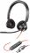 Гарнітура комп'ютерна стерео On-ear Poly Blackwire 3320-M, USB-A, USB-C, всеспрямований, Microsoft Teams, чорний