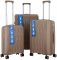 Набір валіз 2E, M7979, поліпропілен, (L+M+S), блискавка anti theft, 4 колеса, кодовий замок, хакі