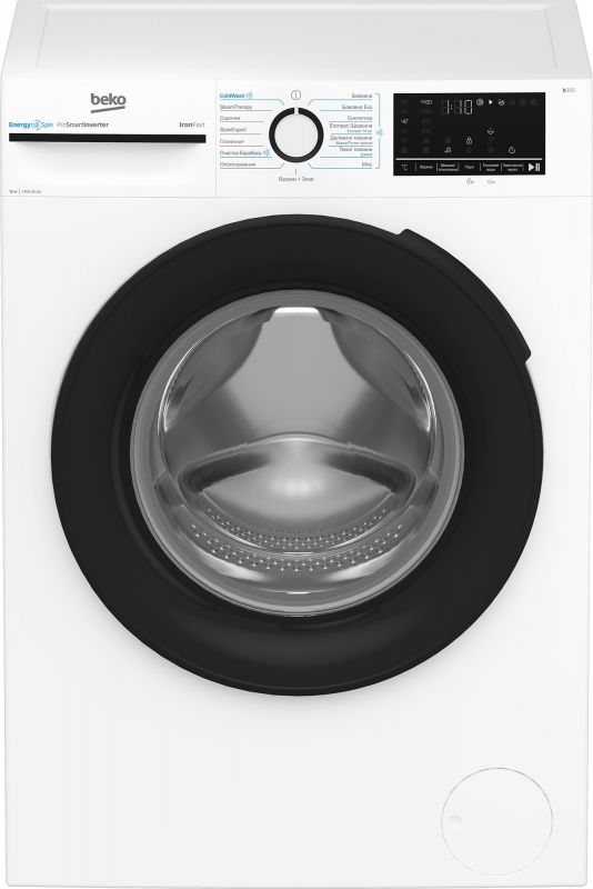Пральна машина Beko фронтальна, 10кг, 1400, A+++, 58см, дисплей, інвертор, пара, білий