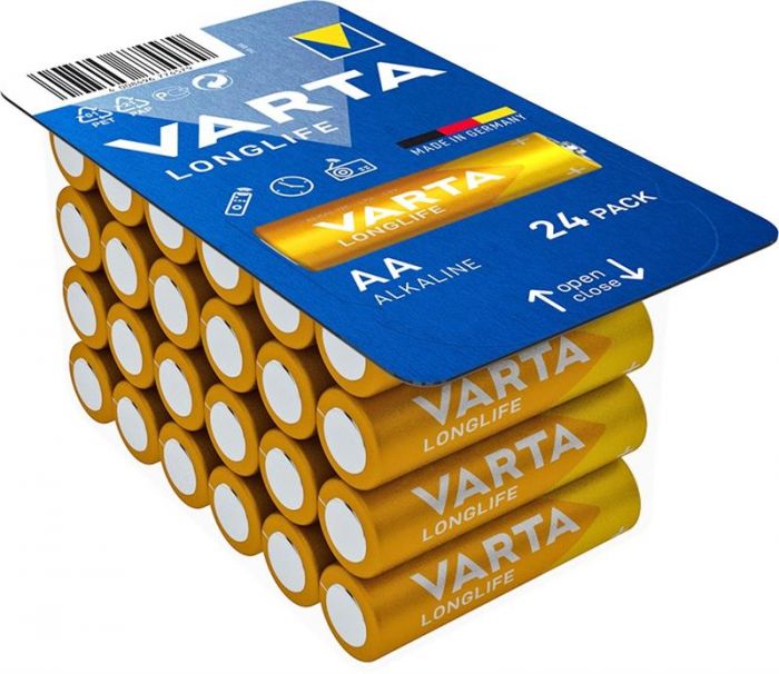 Батарейка Varta Longlife лужна  AA  блістер, 24 шт