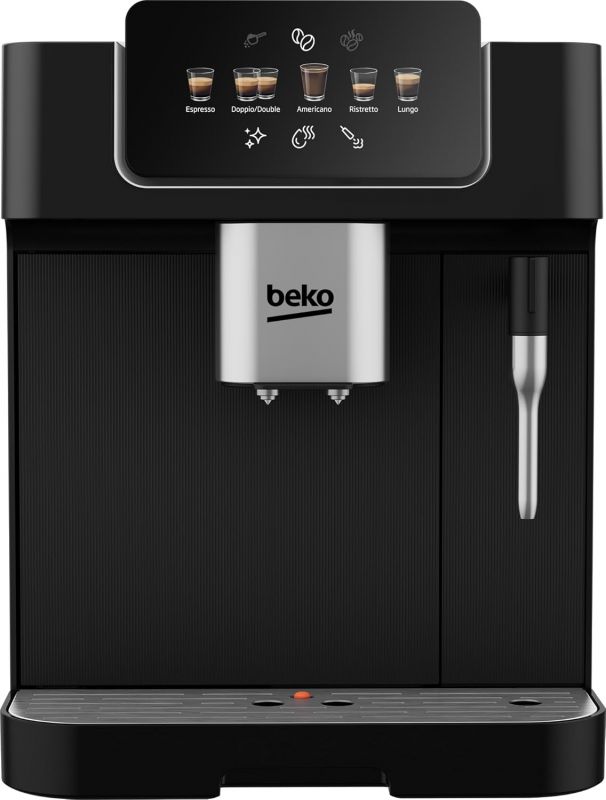 Кавомашина Beko 2.0л, зерно, ручний капучинатор, авторецептів - 5, чорний