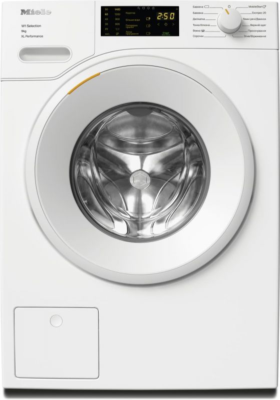 Пральна машина Miele WSD 164 WCS фронтальна, 9кг, 1400, A+++, 63.6см, дисплей, інвертор, Wi-Fi, білий