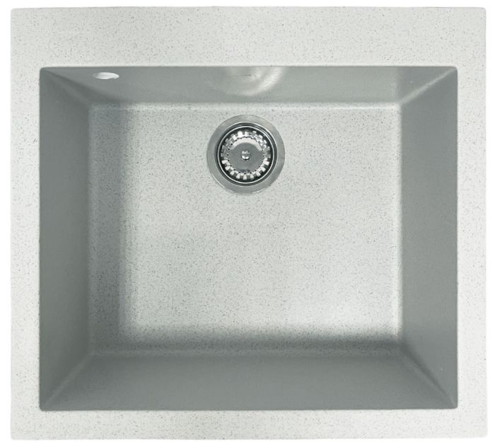 Мийка кухонна Adamant Univer, штучний камінь, квадрат, без крила, 560х500х200мм, чаша - 1, врізна, Old stone