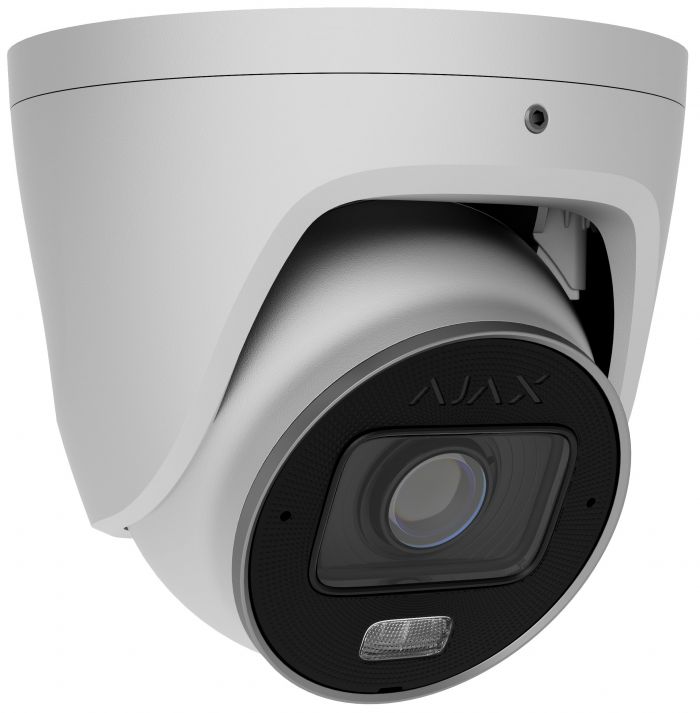 IP-камера дротова Ajax TurretCam HLVF 8 MP White, 2.8–12 мм, PoE, True WDR, IP67, ІЧ 60 м, LED 40 м, аудіо, кут огляду 31° до 111°, вулична, біла, 126283.197.WH1