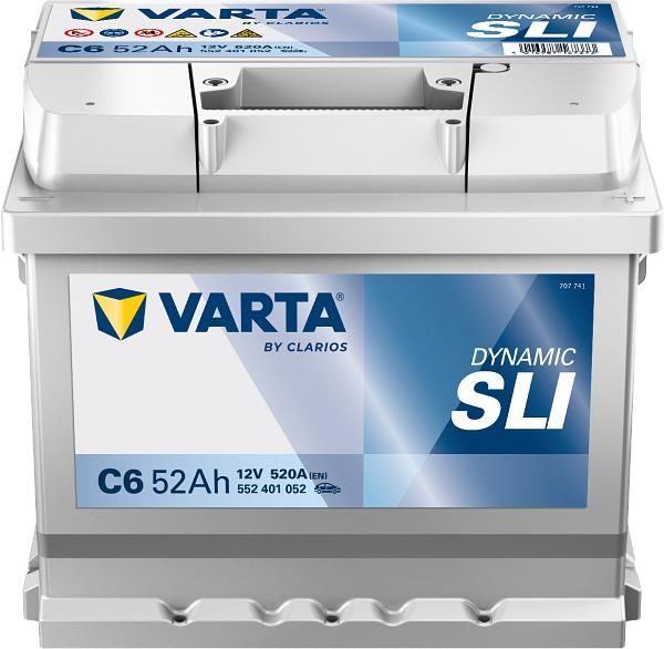 Акумулятор Varta Dynamic SLI 12В 52Аг 520А R+ (552401052)