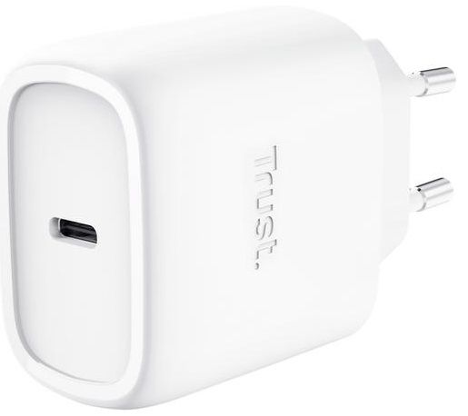 Зарядний пристрій мережевий Trust Maxo 45Вт, GaN, USB-C PD/PPS, білий