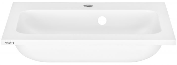 Раковина, умивальник ARDESTO Alba, штучний камінь, прямокут., з отвором для змішувача, з отвором для переливу, 550x450x125мм, накладний, білий