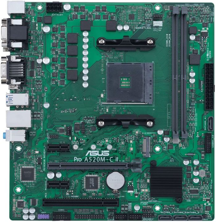 Материнcька плата ASUS PRO A520M-C II/CSM sAM4 A520 2xDDR4 HDMI D-Sub DP DVI mATX