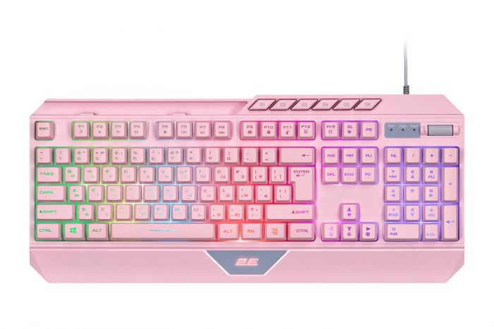 Клавіатура 2E GAMING KG315 RGB USB Pink Ukr